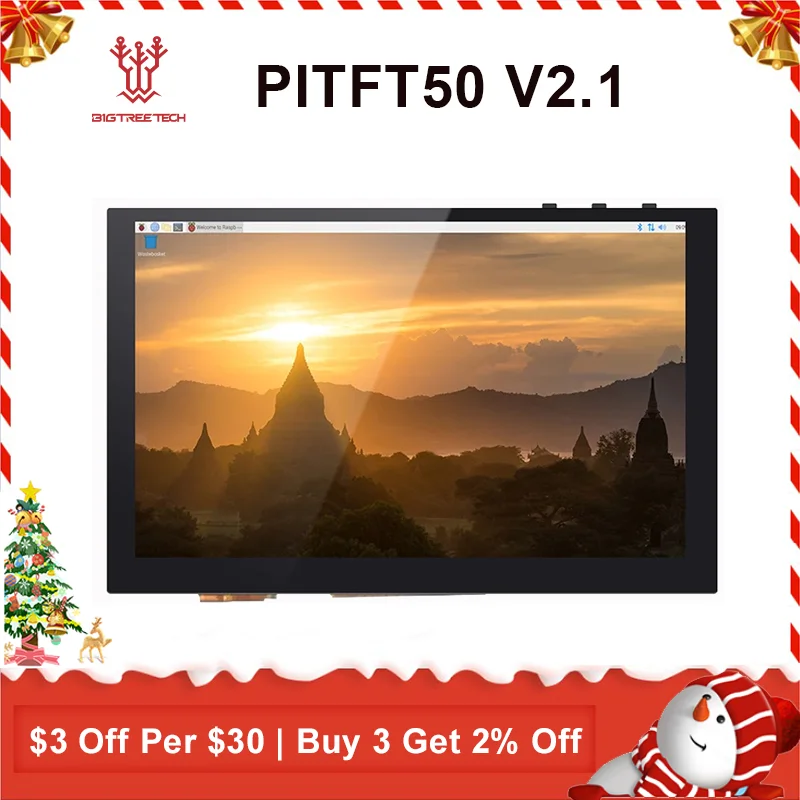 BIGTREETECH PITFT50 V2.1 Touch Screen 5 Inch Capacitive Octoprint LCD Display For Raspberry Pi 4/3 3B+/2B 3D Printer